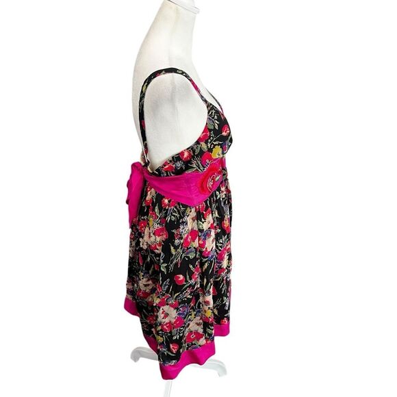 Johnny Was Biya 100% Silk Floral Colorblock Fit & Flare Mini Dress | Size S - Picture 5 of 7